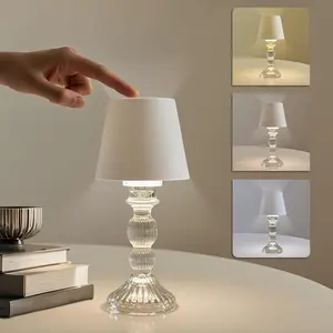 MJ PREMIER Cordless Table Lamp, Small Rechargeable Lamp with Touch Control, 9.5" H, 3 Color Stepless Dimming Battery Operated Lamps for Bedroom/Living Room/Bathroom/Kitchen/Corner/Entryway