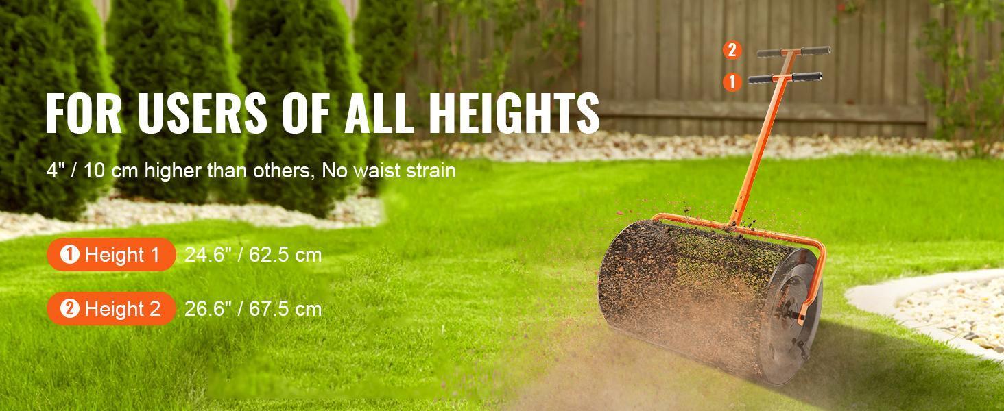 VEVOR Compost Spreader Peat Moss Spreader 24 inch Wide 24.4-26.4" Height Adjustable Lawn & Garden Spreaders Compost, Top Soil, Mulch - Durable Lightweight Multi-Purpose Yard Care Equipment VEVOR Compost Spreader Peat Moss Spreader 24 inch Wide 24.4-26.4" Height Adjustable Lawn & Garden Spreaders Compost, Top Soil, Mulch - Durable Lightweight Multi-Purpose Yard Care Equipment