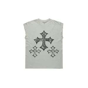 Marizon Heather Grey Cut off Tee
