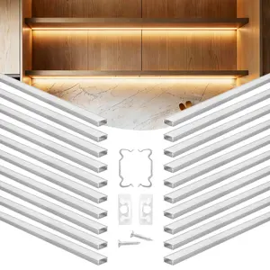 【Spotlight Day】VEVOR 20-Pack 3.3 ft/1M U Shape LED Aluminum Channel, with Milky Cover, End Caps and Mounting Clips, Aluminum Profile for LED Strip Light Installations, Easy Installation, for Under Cabinet Counter
