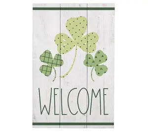 Sincere Surroundings 10.75" Welcome Clovers Rustic Pallet