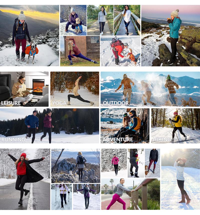 4pcs Women's High-Waisted Long Thickened Leggings with Fleece for Fitness Running Compression Pants with Pockets Butt Lift Tummy Control Slimming Yoga Pants Womenswear Bottom Basic Minimalist