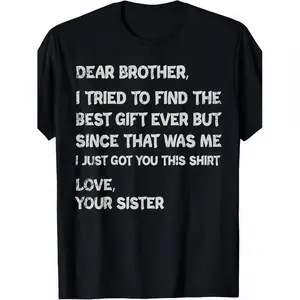 Retro funny fathers day gift t shirt for brother dear brother i to find ever sibling  cotton crew neck tee  text casual casual menswear gift glossy gifts for brothers Sweatshirt Menswear