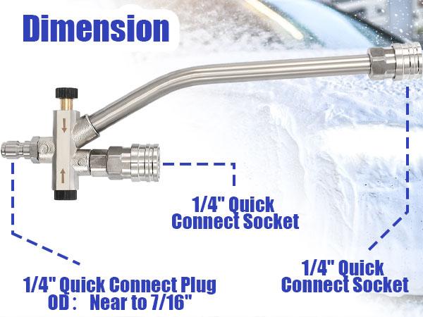 Tool Daily Pressure Washer Foam Cannon with Dual Connector Accessory, Double Tip Attachment for Soap Cannon, 5 Power Washer Nozzle Tips, 1/4” Quick Connect