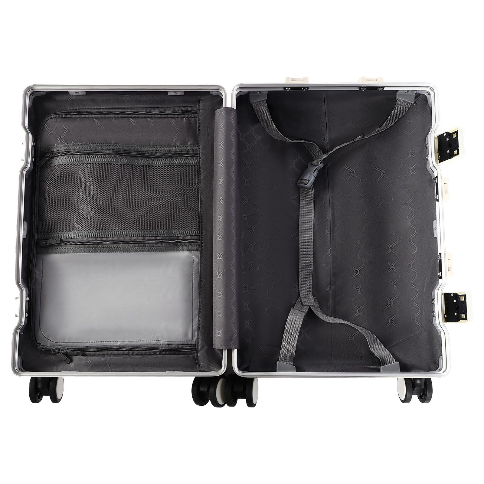 CNCEST Portable Hardside Luggage Set 20" Spinner Suitcase 14-15" Laptop Case Trolley Front Pocket USB Charging Port