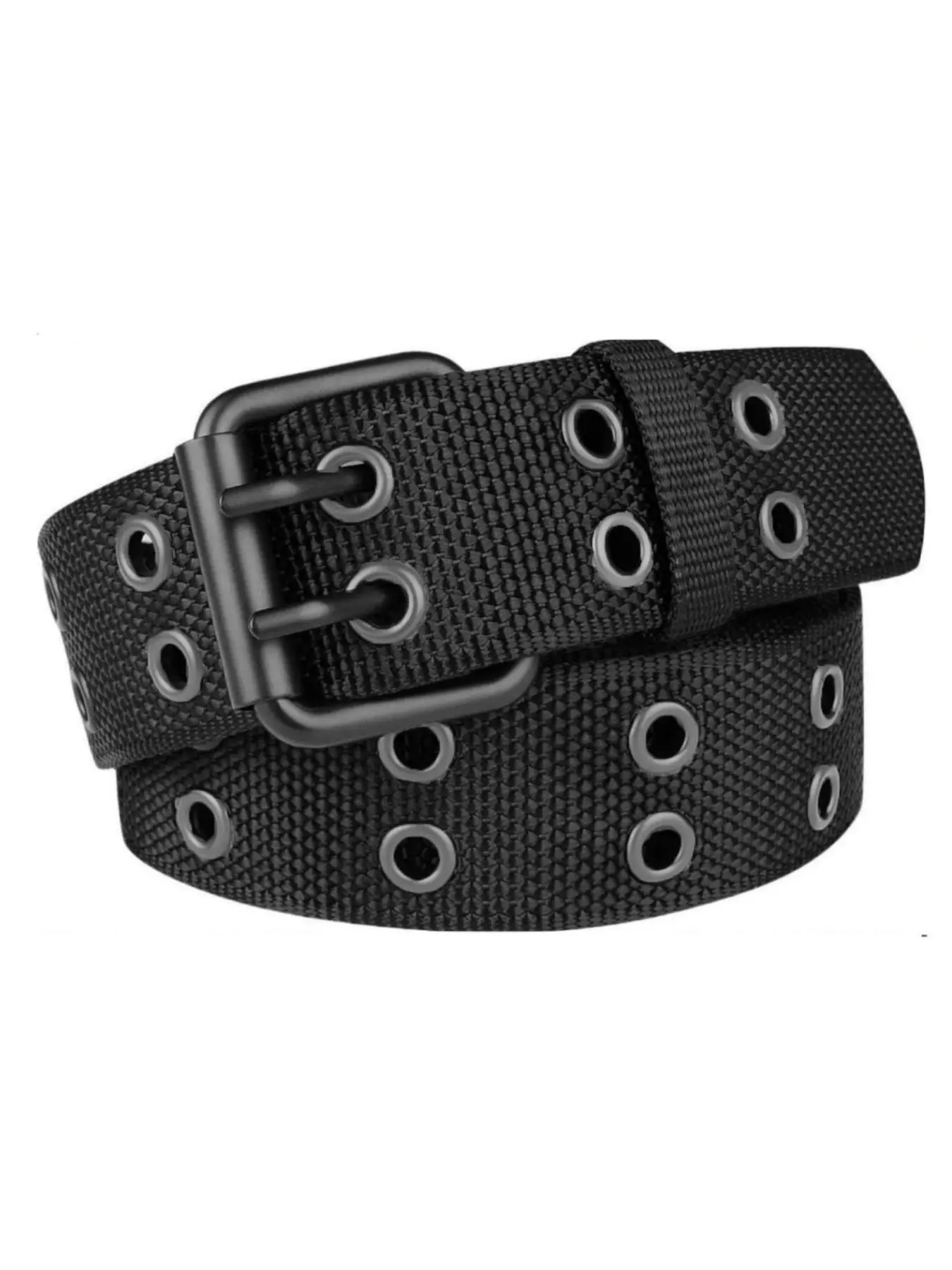 Nylon Double-Hole Design Casual Waist Belt for Men & Women, Durable Belts Adjustable Street Style Fashion Belt for Party & Daily Wear, Trendy All-Match Exquisite Gift