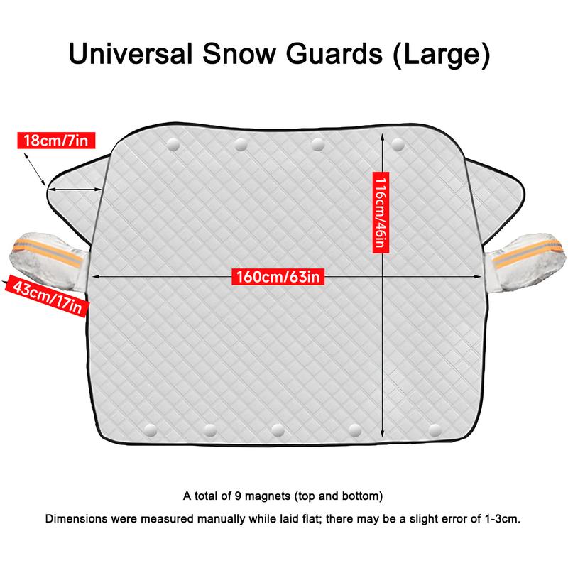 DABATR Car windshield anti-snow and anti-frost cover with rearview mirror cover, suitable for most vehicles, sedans, SUVs, etc., can be used in all seasons