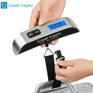 Travel Inspira Digital Luggage Scale, Portable Pet Scale for Accurate Weighing, 110lbs Hanging Baggage Scale with Backlit LCD Display, Portable Suitcase Weighing Scale with Hook & Strong Straps, Battery Included, Travel Essentials for Travelers