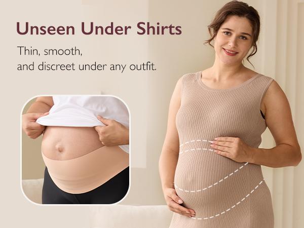 Momcozy Pregnancy Belly Band YB001 & YB002, CozySupport Ergonest Maternity Belly Band, Invisible Pregnancy Belt for Back, Abdomen, Waist,A