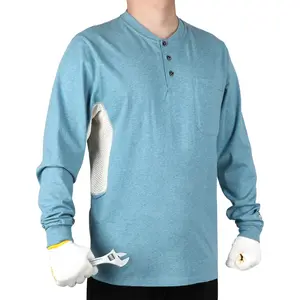 6OZ Button Pullover T-Shirts/Breathable Vented Design-6908