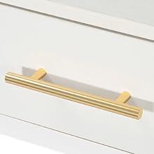 【BTS ONLY】Tribesigns 41" Computer Desk with 2 Drawers, Modern Study Writing Desk with Metal Frame for Home Office, Bedroom, White & Gold