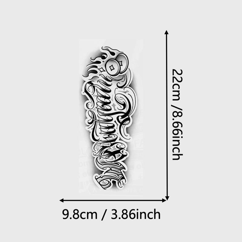 15 sheets Large temporary tattoos men,,fake tattoos,Mexican Style Font Elements , Lasting for 7-15 Days, long lasting temporary tattoo arm,Herbal Tattoo Stickers,tatuajes temporales,realistic temporary tattoos