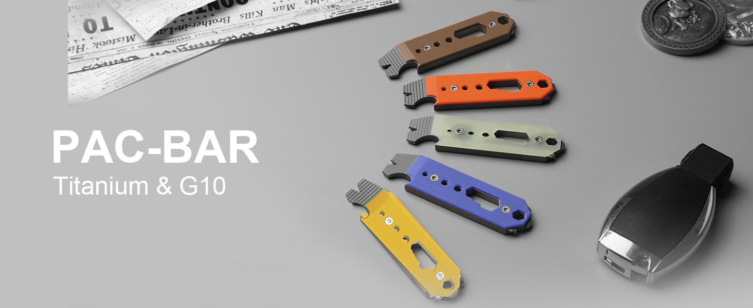 KIZER 10-in-1 Multiduty Titanium & G10 Pac Bar Portable Multi-tool EDC ...