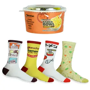 Maruchan Ramen Noodle Bowl of Socks 4-Pack Adult Crew Socks Gift Set