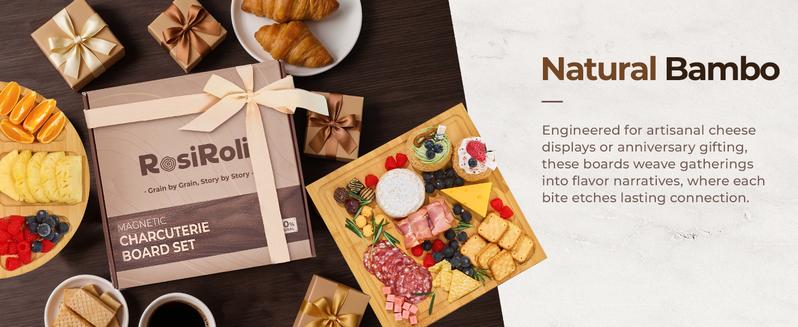 【NewYear2026】Party-Ready Charcuterie Board|Features Magnetic Modular Design Easily Creates Heart, Circle & Square Layouts|Perfect for Gatherings, Picnics,Valentine’s Day Gift
