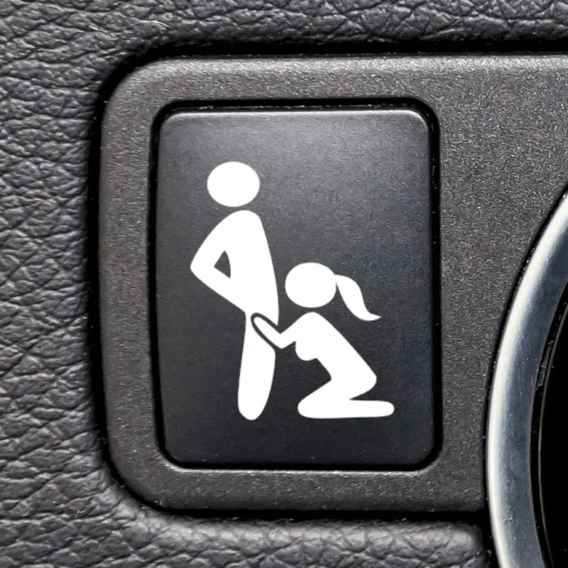 Funny Car Prank Decal - Blank Button Stickers for Car Buttons