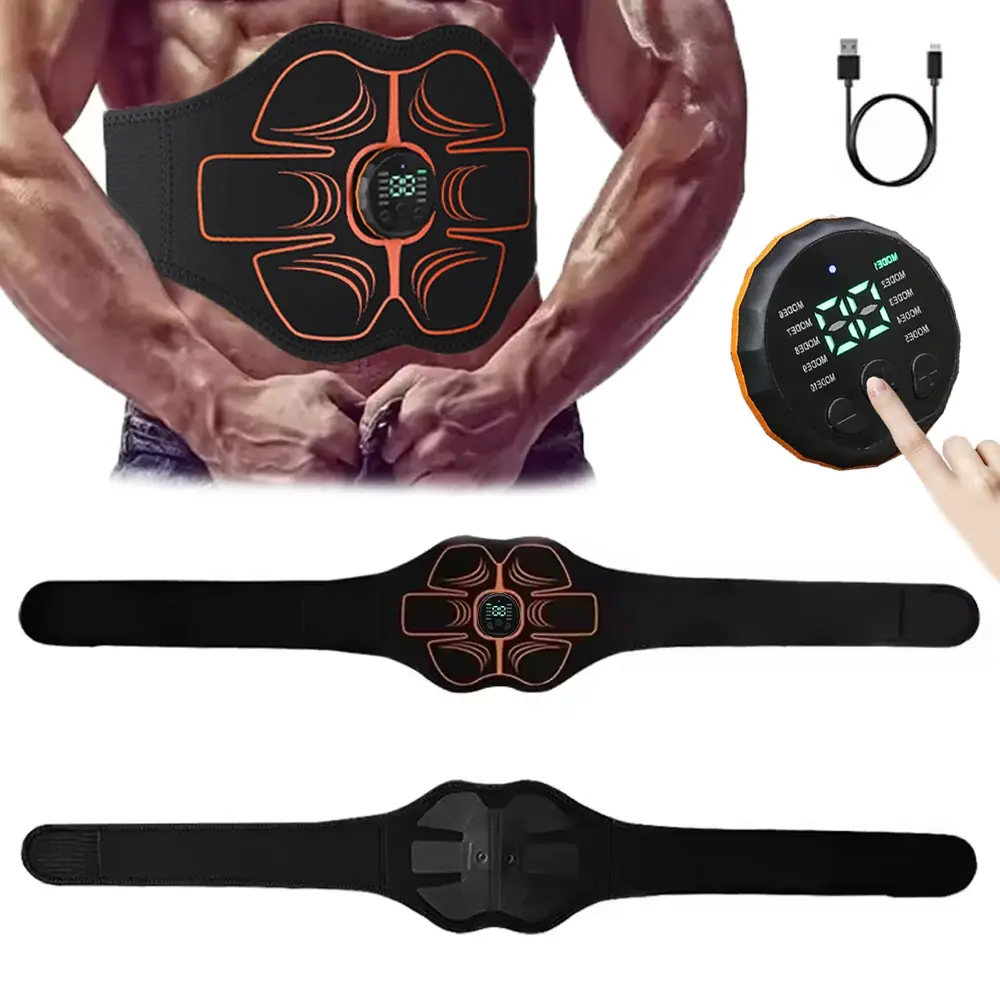 Smart Abdominal Muscle Massager, Electric Belly Muscle Massage Belt, Adjustable Muscle Relaxation Tool for Home & Gym, Muscle Stimulator, Rechargeable Wellness Belt