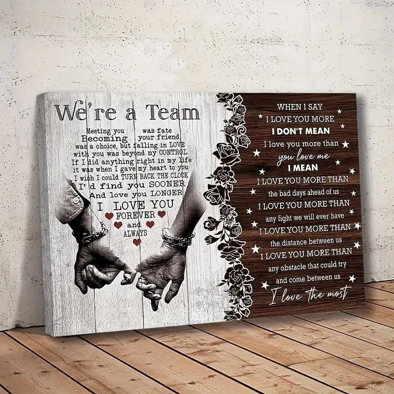 Couple canvas painting, a "I love you" couple gift, a canvas painting with the theme of "Meeting each other is fate". It is a couple canvas painting suitable as a birthday or anniversary gift for lovers. Wall art decoration, unframed Kitchen Room, Water P