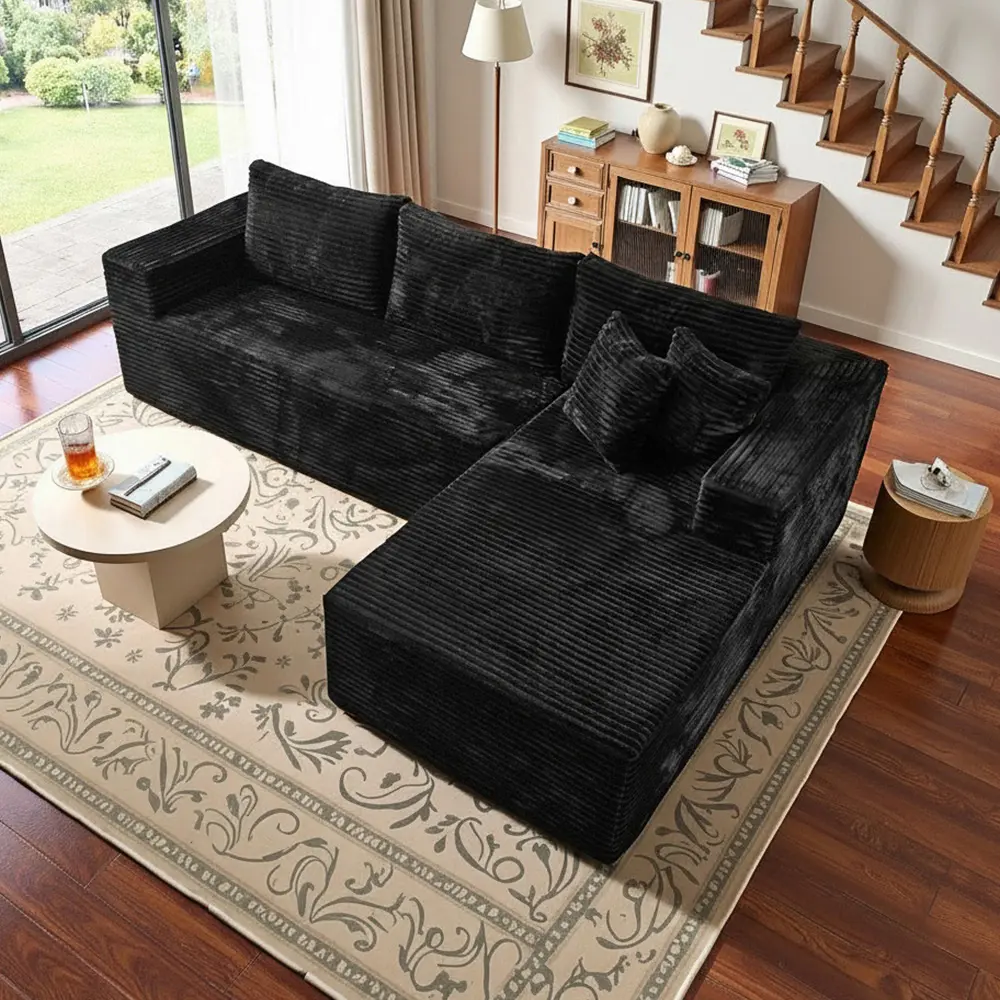 L-Shaped Modern Chenille Sofa Set, Free Combination Sofa for Living Room and Room (Side Recliner) Boneless Sectional Couch home Sofa family Couch boneless couches for living room, Living Room Couch, Moder Sofa With Chaise