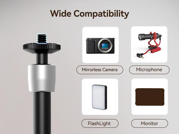 SmallRig Clamp with 1/4" and 3/8" Thread and 9.8 Inches Adjustable Friction Power Articulating Magic Arm Friction Arm with 1/4" Thread Screw for LCD Monitor/LED Lights KBUM2732B Camera Smartphone Stabilizer Photography