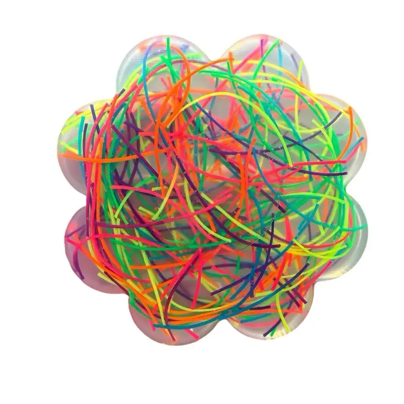 Pickable Pull Pad All Shapes Fidget Toy with Nylon Strings in Non-Toxic Silicone for Stress Relief and Sensory Distraction