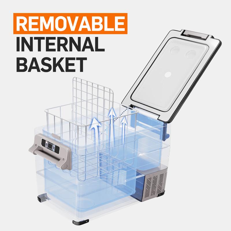 EUHOMY 12 Volt Car Refrigerator, 48 Quart(45L) Car Fridge Electric Cooler APP Control,12V Refrigerator -4℉~68℉ with 12/24V DC & 110-240V AC, Portable Refrigerator for Camping, Travel, RV, Truck, Home