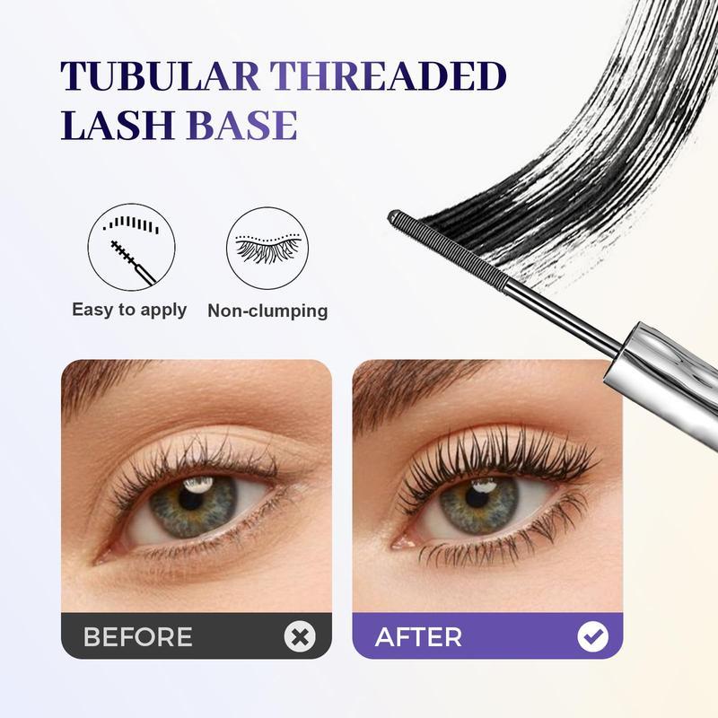 Ultimate Length & Curl Mascara Set, Material Mascara Tubing, Made with Spiral-Threaded Brush, Smudge Proof, Non Clumping, Long Lasting and Waterproof