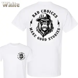 Bad Choices Make Good Stories T-Shirt – Bold Gorilla With Cap Graphic , Funny And Rebellious Vibe , Streetwear Inspired , Daily Wear , Gift For Men , Casual Tee , Unisex Fit Top Classic