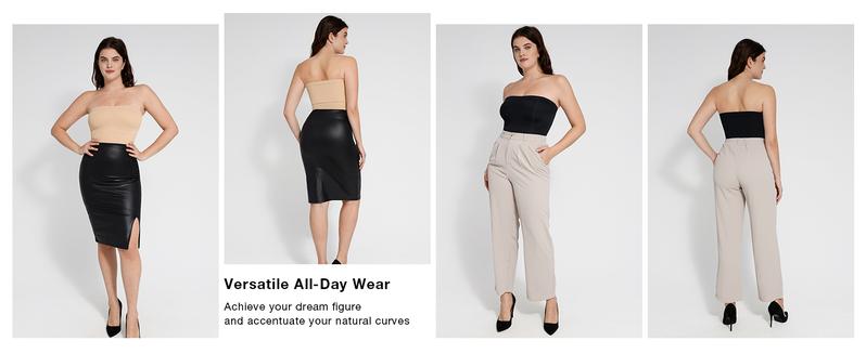 FeelinGirl Strapless #livestream Bodysuit for Women Removable Tummy Control Seamless Shaping Thong Tops Fabric Fit Lady Womenswear Underwear Comfort