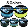 Braided Fishing Line 6-100lb - Reaction Tackle X4 Strand UHMWPE Braid, Zero Stretch, Abrasion Resistant, 150-3000yd Bulk Spools - Aqua Camo, Blue Camo, Hi-Vis Yellow, Moss Green, No-Fade Black for Bass, Catfish