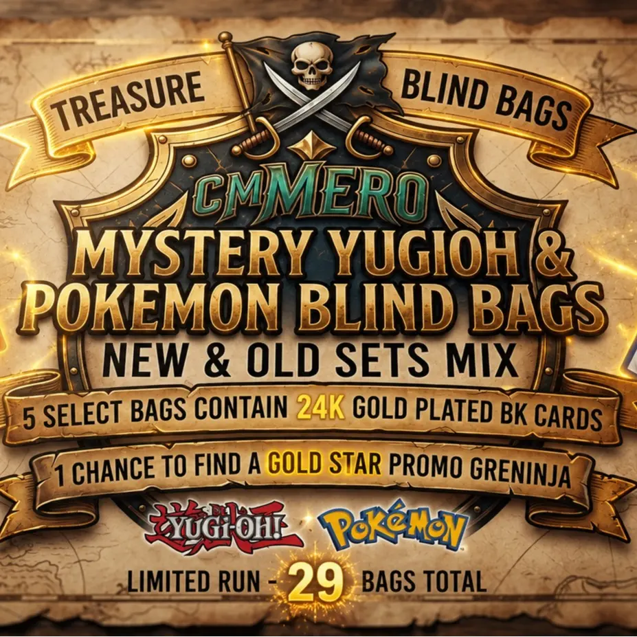 CM Mero’s Treasure Collectible Non-Sports Trading Card Blind Bags - Limited Edition New Sets with Treasure Hunt Mystery Mix, Trading Card Accessories