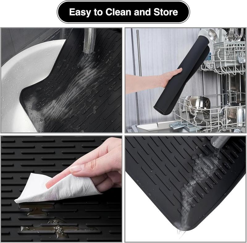 【TikTok Top Seller】Heat Resistant Silicone Stove Cover Mat & Utensils Non-slip Protector 2026 Kitchen Gadgets Mother's Day Gifts Black Tableware Coasters Lightweight Waterproof Halloween