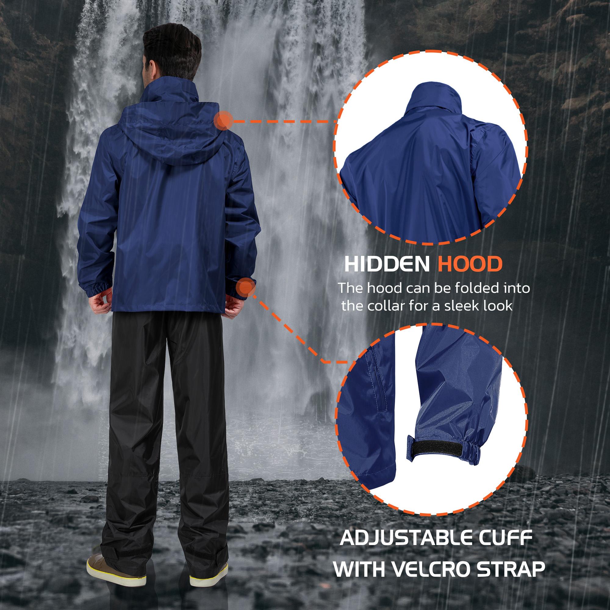RODEEL 702 Waterproof Jacket and Pants Set Men Lightweight Breathable Full Zip Adjustable Hooded Rain Coat Durable Rain Suit Weatherproof Rainwear Windbreaker For Outdoor Hiking Camping Fishing Boating Construction Landscaping, Holiday Gift RODEEL 702 Waterproof Jacket and Pants Set Men Lightweight Breathable Full Zip Adjustable Hooded Rain Coat Durable Rain Suit Weatherproof Rainwear Windbreaker For Outdoor Hiking Camping Fishing Boating Construction Landscaping, Holiday Gift