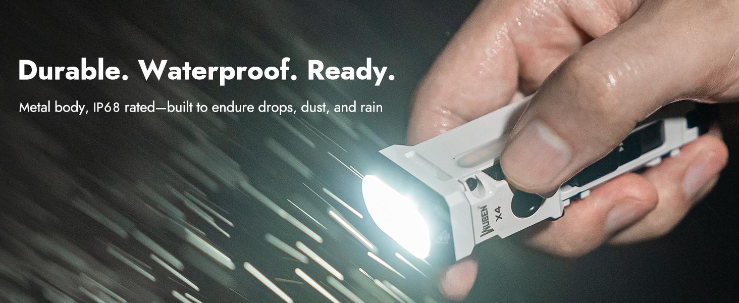 WUBEN X4 1500 lumens Multi-Function LED Flat Flashlight, RGB Mood Light & Side Camping Lamp, Instant-On Tail Switch, USB-C Rechargeable, IP68 Waterproof for Camping, Hiking, Night Patrol, Outdoorfun