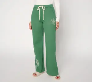 Driftwood Jeans Cloud French Terry Petite Beverly Pants - Daisy Patchwork