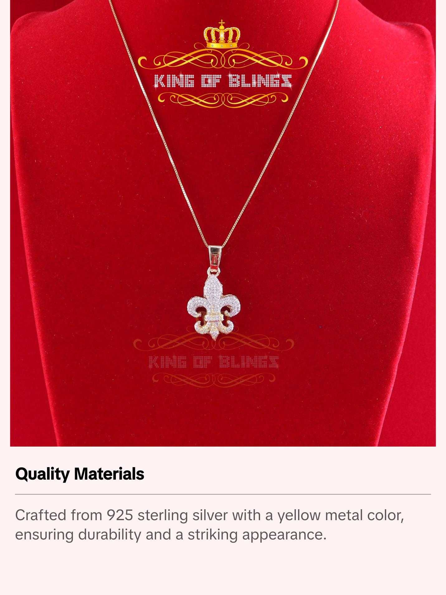 King Of Bling's Promise Yellow Sterling Silver Fleur de Lis Pendant with 1.47ct Cubic Zirconia King Of Bling's Promise Yellow Sterling Silver Fleur de Lis Pendant with 1.47ct Cubic Zirconia