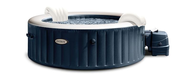 Intex PureSpa Plus 4-6 Person Inflatable Round Hot Tub Set with 170 Air Jets Electronic Control Panel & Blue LED Lights Intex PureSpa Plus 4-6 Person Inflatable Round Hot Tub Set with 170 Air Jets Electronic Control Panel & Blue LED Lights