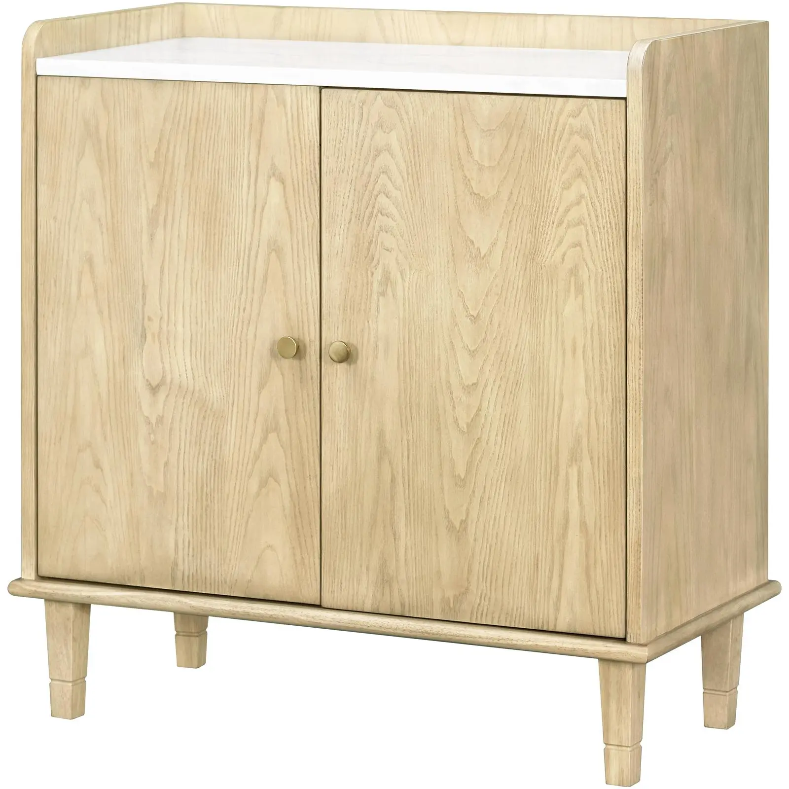 Livabliss x Becki Owens Minimal Style Arista Cabinet with Gallery Top, Wood Construction, Stone Accents, Assembly Required, Formaldehyde (Gas)-Free Indoor Cupboard
