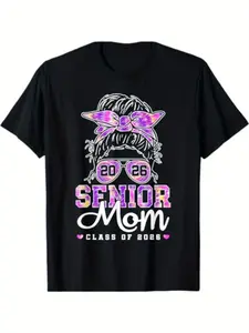 Senior Mom 2026 Mother Of Senior T-Shirt for Men, Soft Fabric, Breathable, Comfortable Short Sleeve Tees, Perfect for Gift, S-XXXL