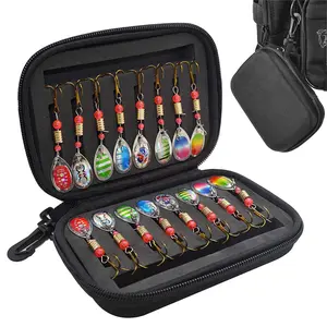 16 Pcs Multi-Color Spinner Lures Fishing Kit with Portable Waterproof Tackle Bag, Anti-Tangle Spinnerbaits for Freshwater and Saltwater, Catch Bass Trout Pike Walleye Perch Crappie Catfish, Perfect Fishing Gear for Beginners Anglers Pros