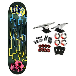 Krooked Skateboard Complete Worrest Skull and Bolts Twin Tail Slick 8.3" x 31.9"
