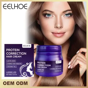 Protein Hair Straightening Cream Polyquaternium-7 & Dimethicone Smooth Silky Hair Long-Lasting Straightening Effect Frizz-Control Easy At-Home Straighten Kit 2-Pack Deal