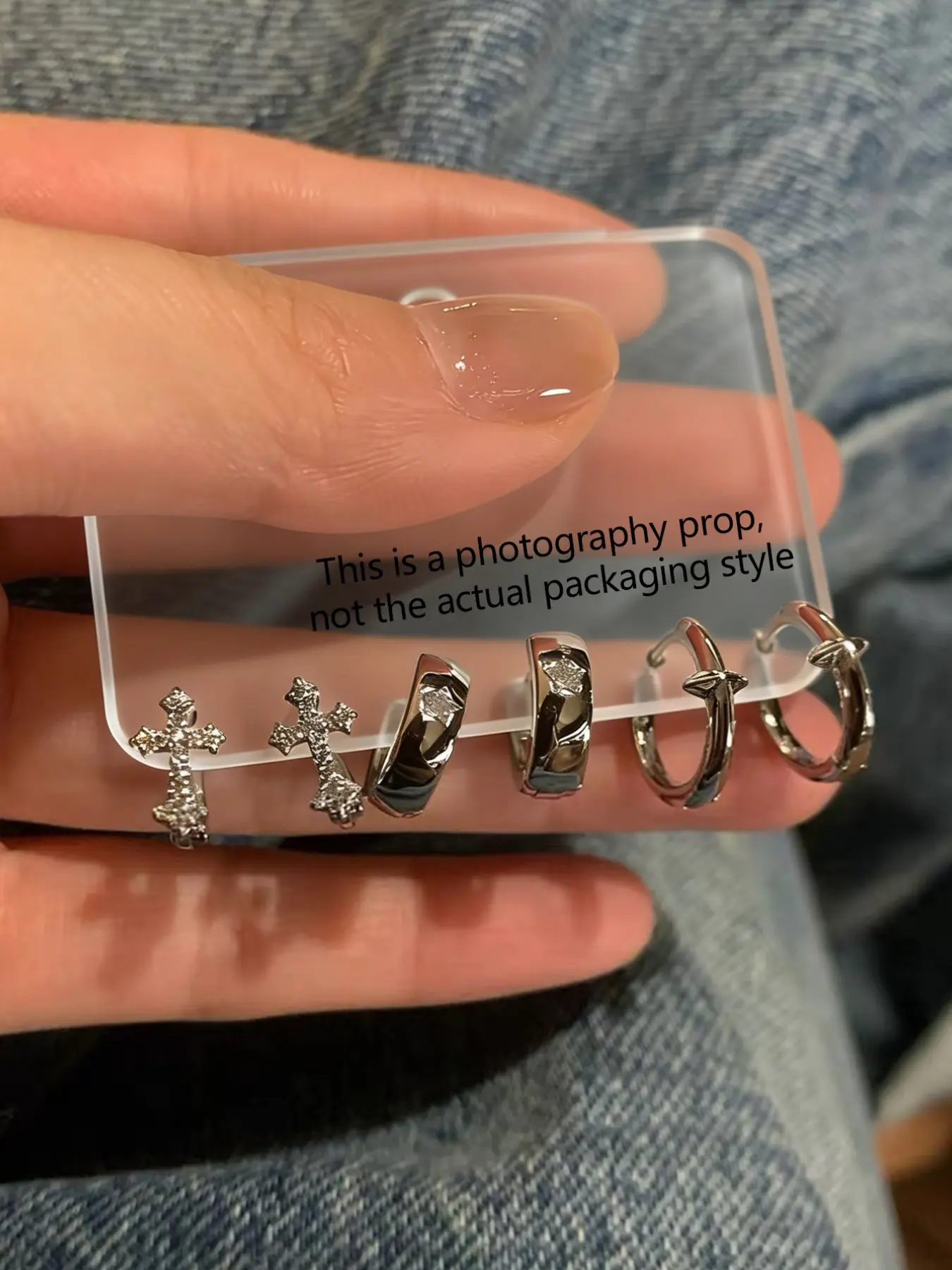 Elegant Zircon Starburst Cross Hoop Earrings Set, Statement Earrings, 3 Pairs Lightweight Unique Design, Daily Casual Women's Jewelry Accessories