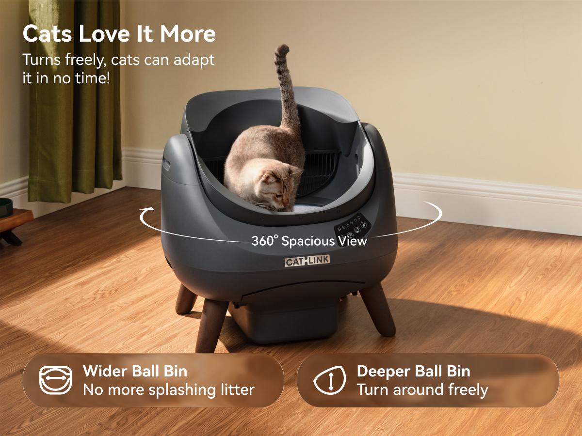 CATLINK Automatic Self - Cleaning Cat Litter Box Scooper Open-X | Ultra-Quiet Operation, App Control, 12L Large Waste Bin, Smart Litter Level Monitoring, Multi-Safety Anti-Pinch Design, Compatible with All Cat Litter, Odor Control, Easy Setup