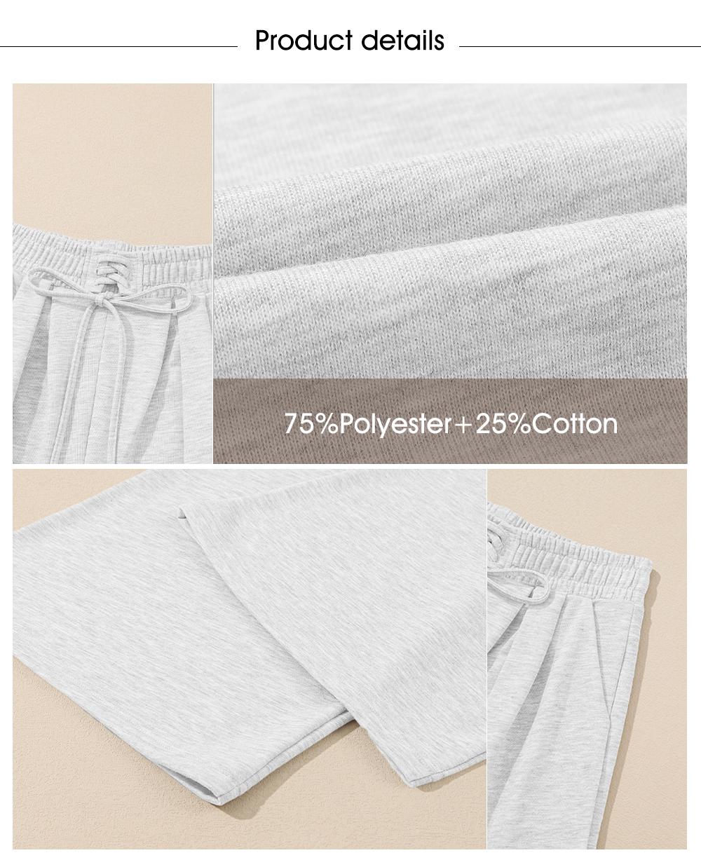 Aleumdr Wide Leg Sweatpants for Women 2026 Trendy Fashion High Waist Drawstring Loose Long Pants with Pockets Elastic Casual Womenswear Sport Athleisure Activewear Bottoms