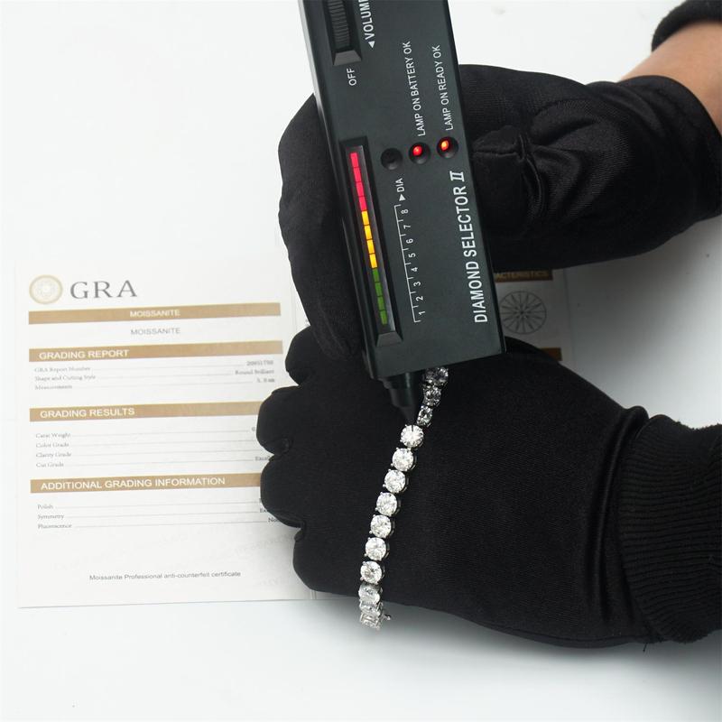 Delzzad 18k Gold-Plated Tennis Bracelet VVS D Color Synthetic Moissanite S925 Sterling Silver Tennis Chain Birthday Anniversary Mother's Day Christmas Gifts for Men Women With Giftbox