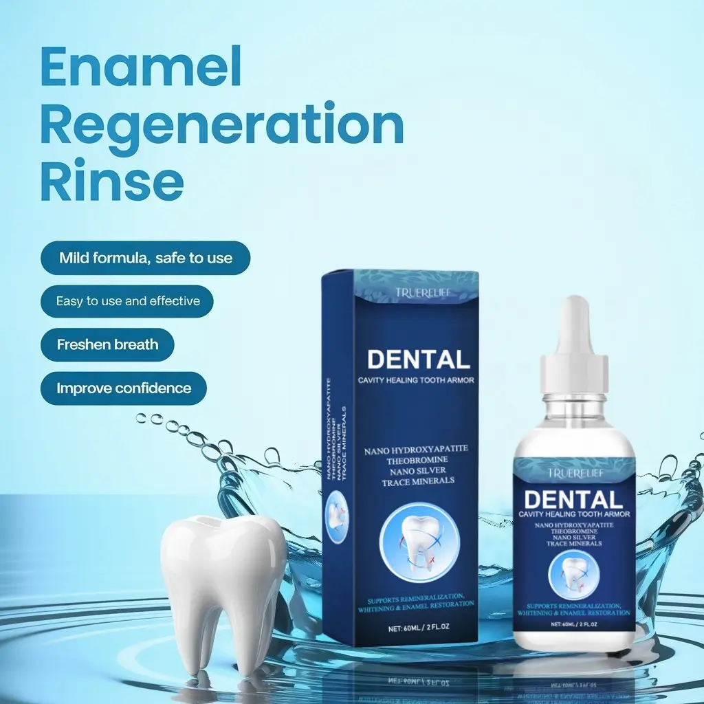 【Buy 1 Get 1】TrueRelief Tooth Armor Liquid Drops | Enamel Refurbishing & Strengthening Solution | Daily Oral Care for Sensitive Teeth, Cavity Protection, Gum Support, Natural Whitening & Remineralization Drops for Stronger Healthy Smile