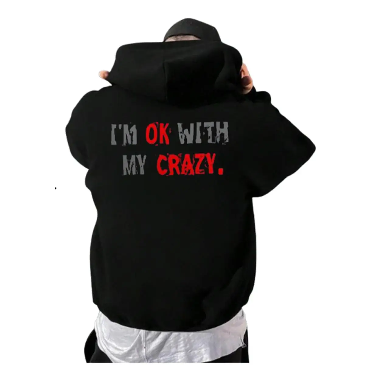 I’M Ok With My Crazy Sweatshirt, Funny Graphic T Shirt, Funny Sayings Hoodie, Streetswear, Unisex Sweater Pullover Tee