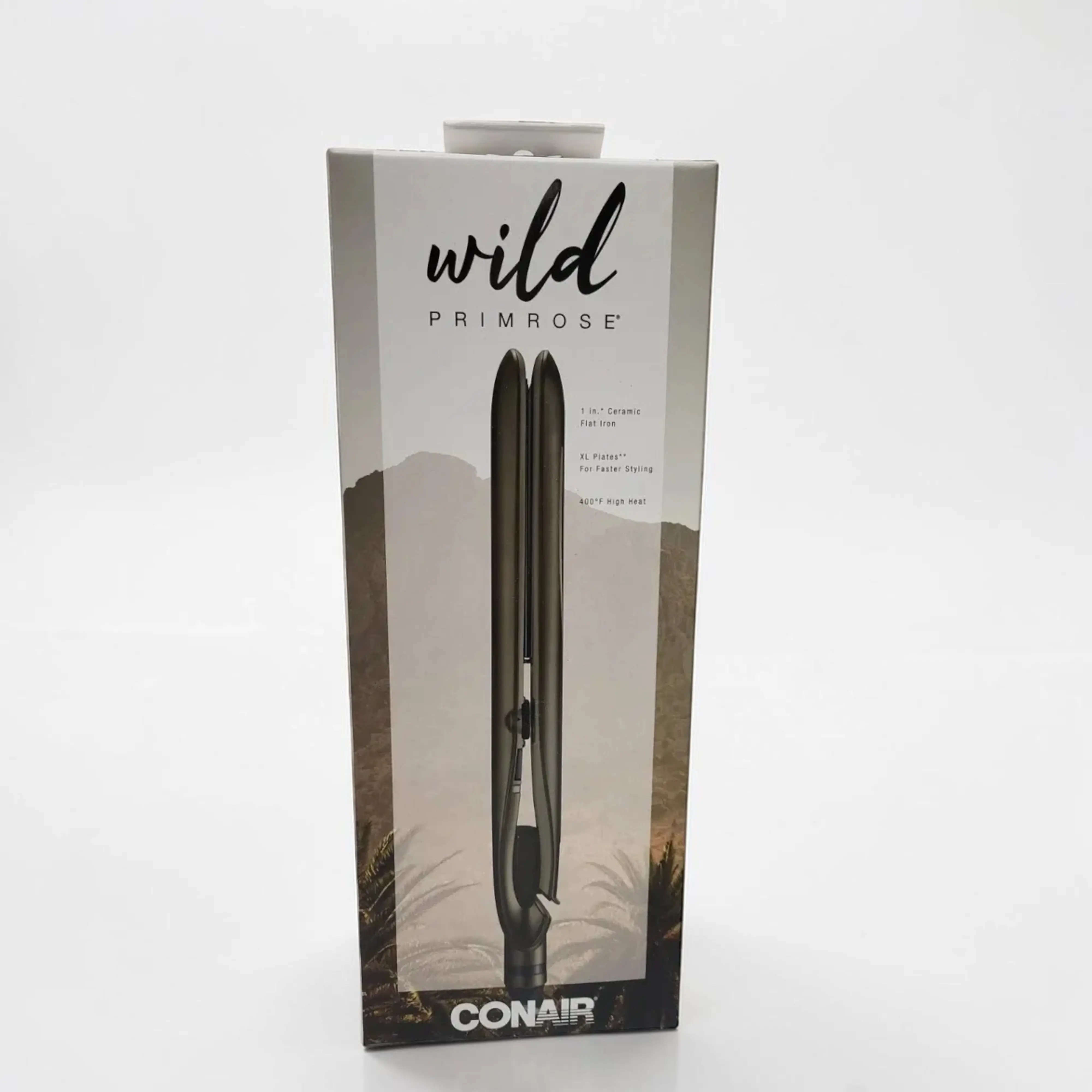 Conair Wild Primrose 1 Inch Ceramic Hair Straightener Flat Iron with XL Plates 400°F Fast Heat Hair Styling Tool