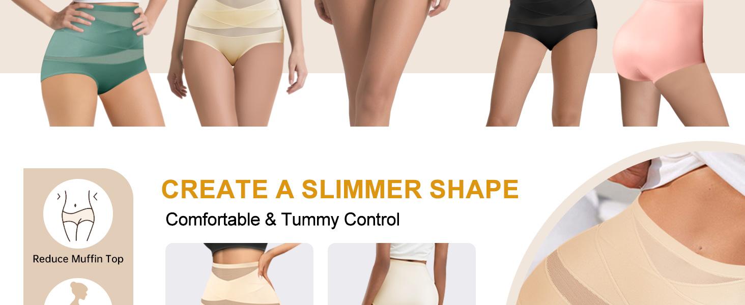 Women's Mid-Waist Shapewear Shorts (Pack of 6/12) &mdash; Combines waist-cinching, butt-lifting, and body-shaping; a seamless, stretchy, tummy-control basic suitable for autumn and winter, and an ideal birthday or Christmas gift. Hip  Fashion  Cotton